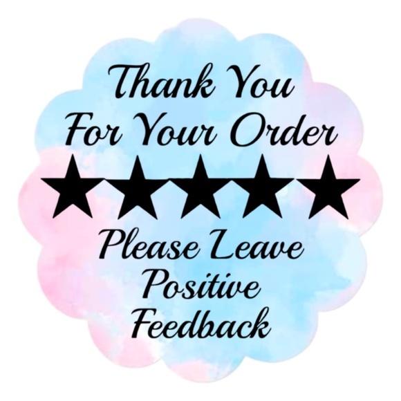 Thank You Stickers Positive Feedback Labels 5 Star Review Packaging - Picture 14 of 15
